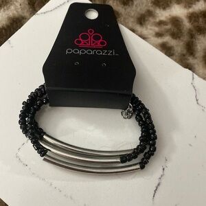 Paparazzi black and silver bracelet.